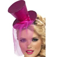Fever Mini Pink Glitter Top Hat