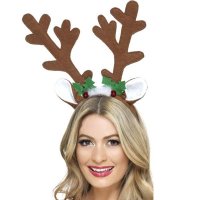 Reindeer Antlers With Holly And Bells