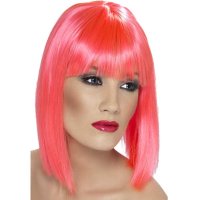 Neon Pink Glam Wigs