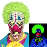 UV Multicoloured Clown Mask