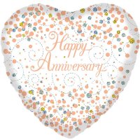 18" Sparkling Fizz Happy Anniversary Foil Balloons