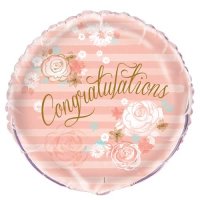 18" Gold & Pink Congratulations Foil Balloons