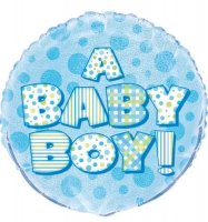 18" Baby Boy Prismatic Foil Balloons