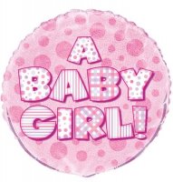 18" Baby Girl Prismatic Foil Balloons