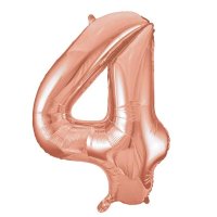 34" Unique Rose Gold Number 4 Supershape Balloons