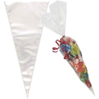 Clear Large Cone Cello Bags 25pk