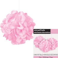 9" Lovely Pink Puff Tissue Decoration 3pk