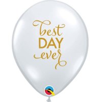 11" Diamond Clear Simply Best Day Ever Latex Balloons 25pk