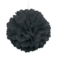 16" Black Puff Tissue Decoration