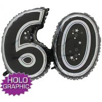 31" 60 Black Jointed Number Shape Balloons