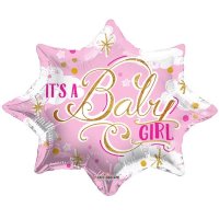 20" Its A Baby Girl Pink Foil Balloons