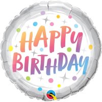 18" Birthday Rainbow & Dots Foil Balloons