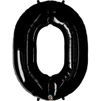 (image for) Qualatex Black Number 0 Supershape Balloons