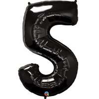 (image for) Qualatex Black Number 5 Supershape Balloons