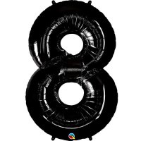 (image for) Qualatex Black Number 8 Supershape Balloons