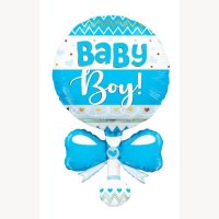 Blue Baby Boy Rattle Supershape Balloons