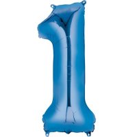 16" Blue Number 1 Air Fill Balloons