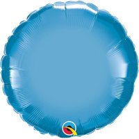 18" Chrome Blue Round Foil Balloons