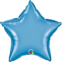 20" Chrome Blue Star Foil Balloons
