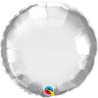 18" Chrome Silver Round Foil Balloons
