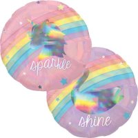 18" Magical Rainbow Holographic Foil Balloons