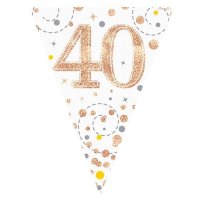 Happy 40th Birthday Sparkling Fizz Party Bunting