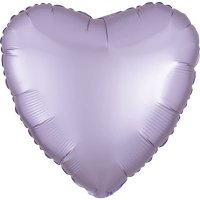 18" Silk Lustre Pastel Lilac Heart Foil Balloons