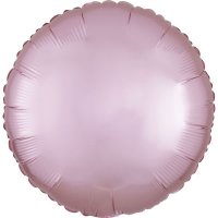 18" Silk Lustre Pastel Pink Circle Foil Balloons