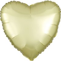 18" Satin Luxe Pastel Yellow Heart Foil Balloons