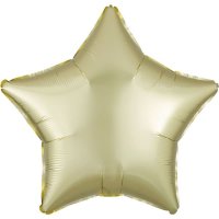 18" Satin Luxe Pastel Yellow Star Foil Balloons
