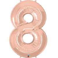 Qualatex Rose Gold Number 8 Supershape Balloons