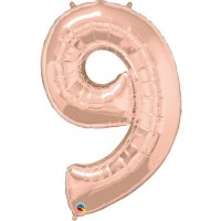 Qualatex Rose Gold Number 9 Supershape Balloons