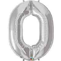 Qualatex Silver Number 0 Supershape Balloons