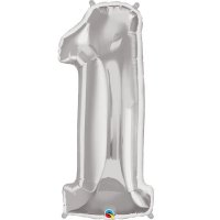 Qualatex Silver Number 1 Supershape Balloons