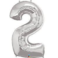 Qualatex Silver Number 2 Supershape Balloons
