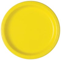 9" Neon Yellow Paper Plates 8pk