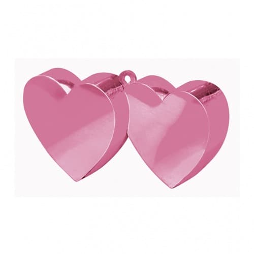 Red Double Heart Balloon Weight 6oz - Click Image to Close