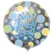 32" New Baby Boy Dots Foil Balloons