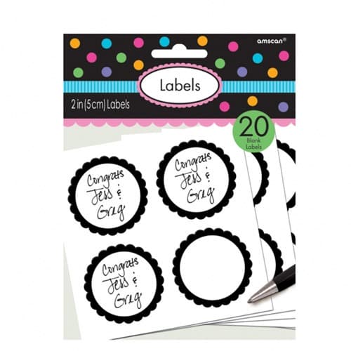 Black Scalloped Labels - Click Image to Close