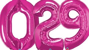 Magenta Pink Number Balloons