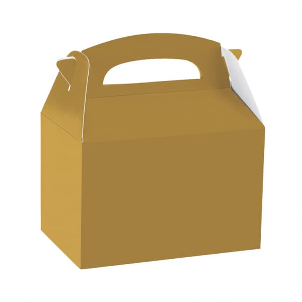 Metallic Gold Party Box With Handle - Click Image to Close