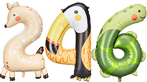 (image for) Party Deco Animal Number Balloons