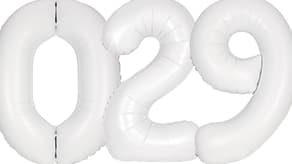 Matte White Number Balloons