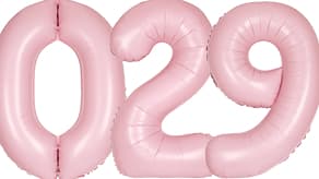 Pastel Matte Pink Number Balloons